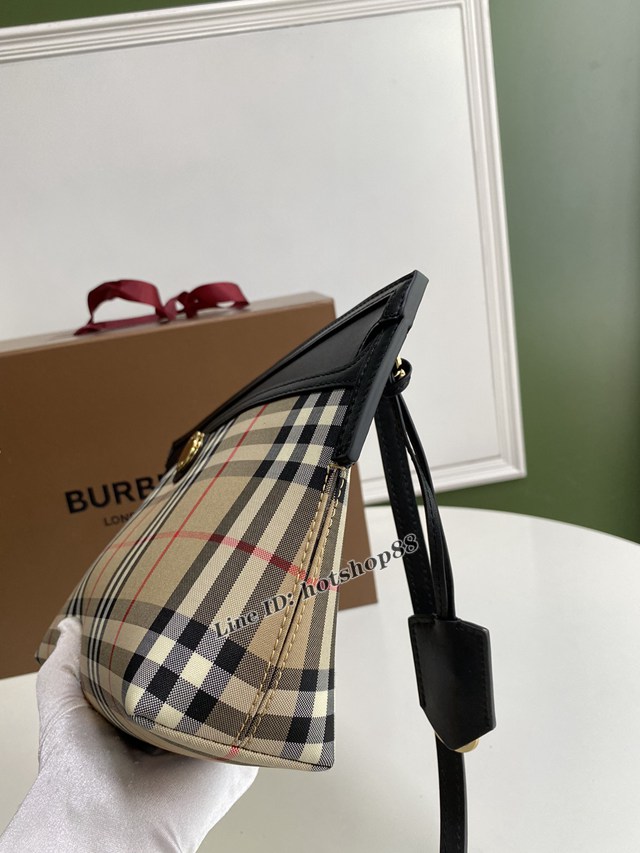 Burberry專櫃新款Vintage復古格紋賽爾迪手袋 巴寶莉斜背手拿包款 yxb1314